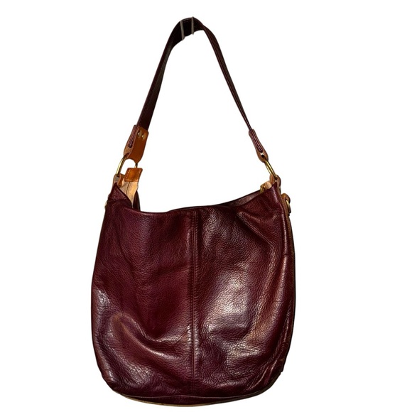 CORONADO Brown Red Leather Hobo Shoulder Bag Concealed Carry Vintage Made In USA - Picture 4 of 15